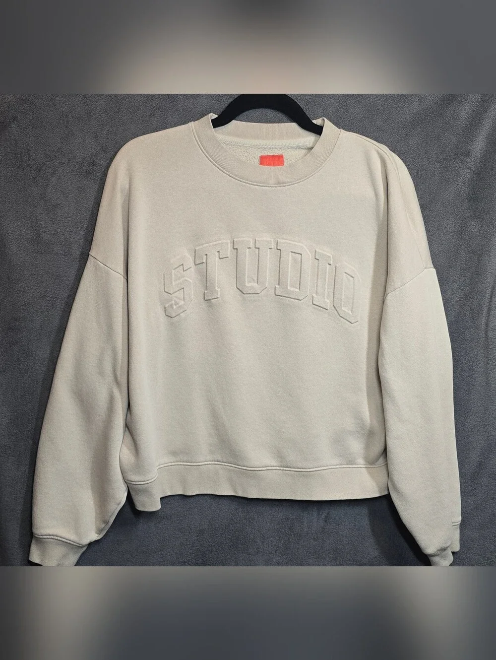 GAP Cream STUDIO Embossed Crewneck Sweater